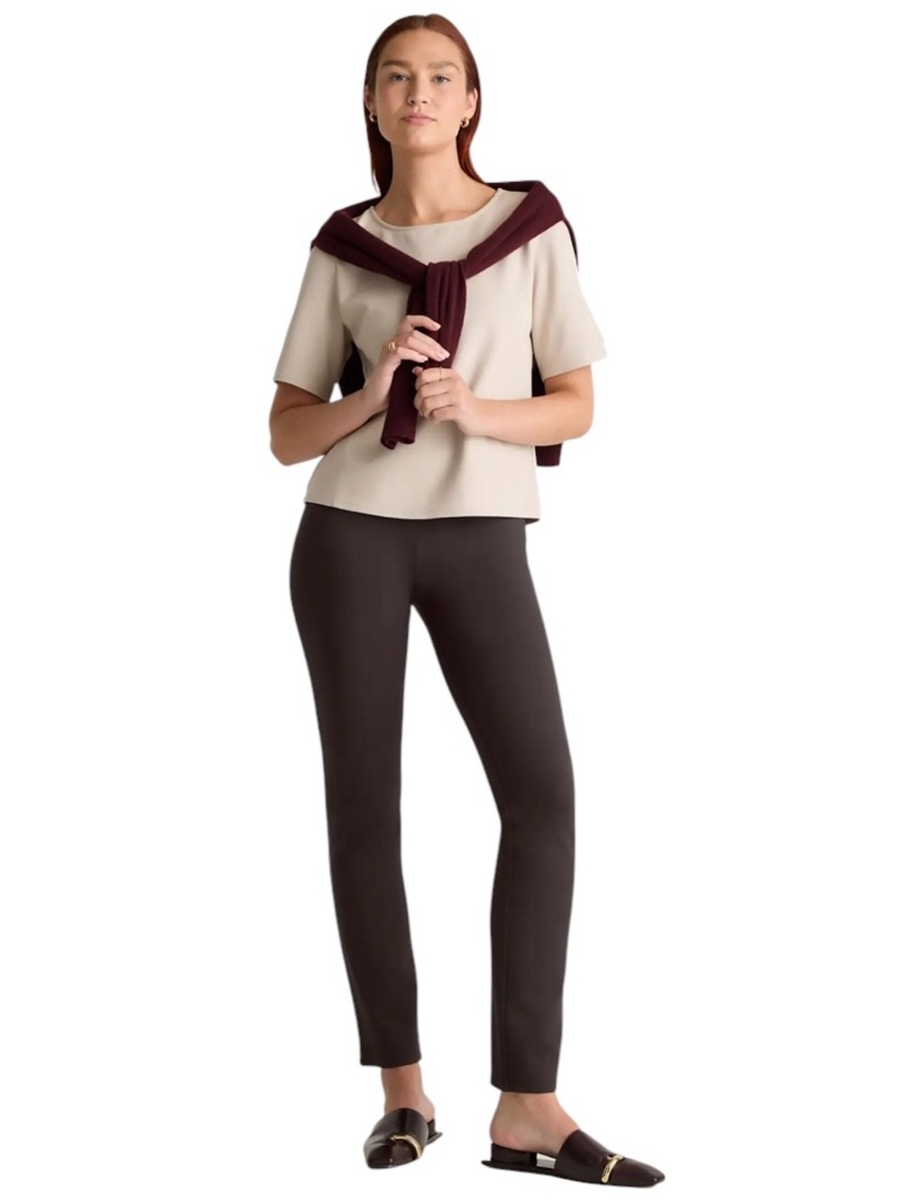 NWT - Quince Ultra-Stretch Ponte Straight Leg Pants – Size Large
